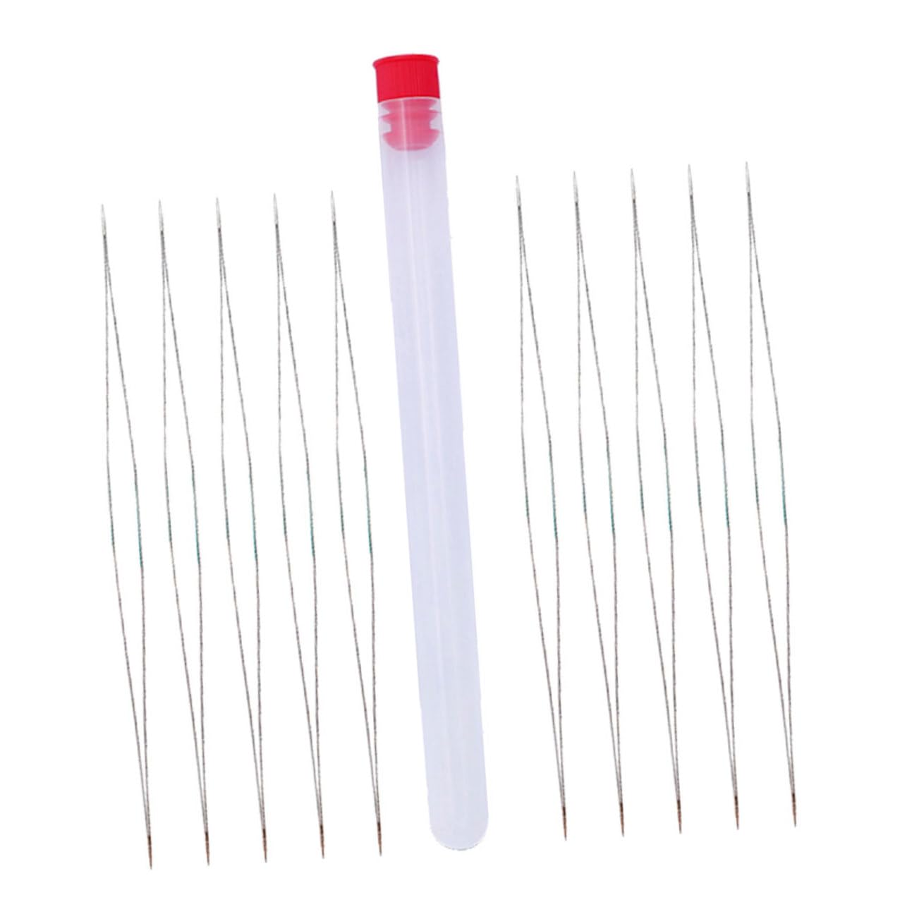 BEBEMOKO 12.6cm Long Straight Beading Thread Needles Set Storage Bottle DIY Jewelry Making Tools for Sequin Beads Needle