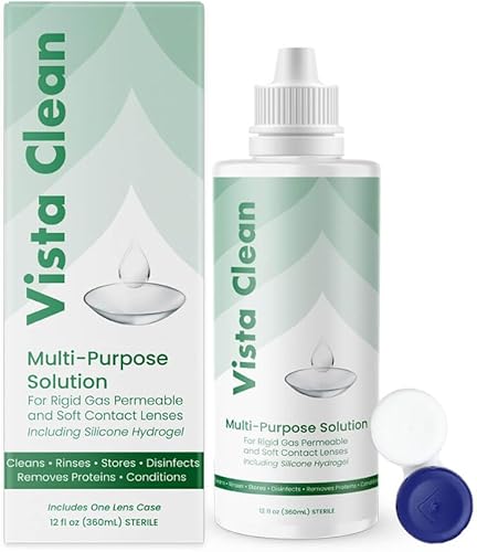 Miniatura 6 de Vista Clean Solución multiusos para lentes de contacto esclerales y permeables a los gases, incluye funda para lentes (3.4 fl oz)