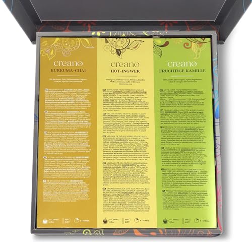 Image of Creano Organic Herbal Tea Gift Set Grey - 45 Organic Tea Bags in 9 Different Varieties - 90 g