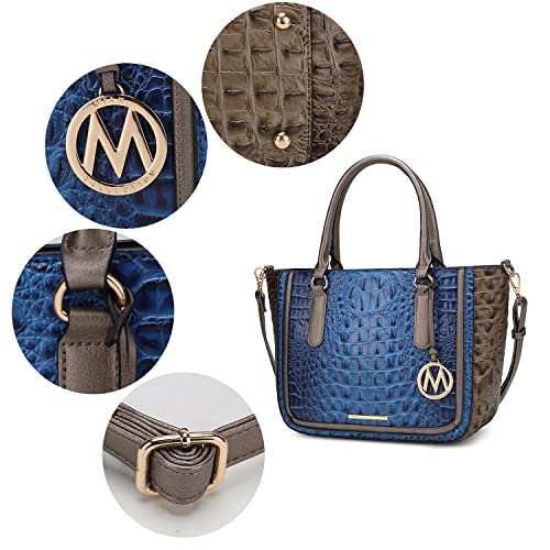 Image of MKF Collection Satchel Bag for Women's Crocodile Embossed Vegan leather Crossbody Tote Handbag Top-Handle Purse by Mia K