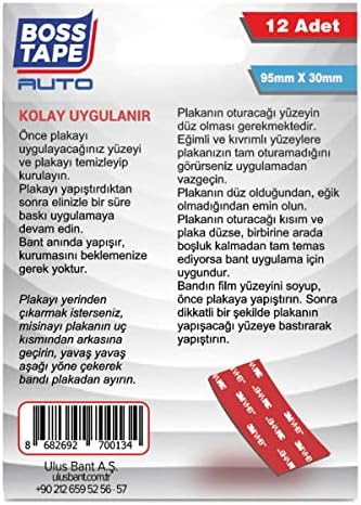 Boss Tape Plaka Yapistirma Bandi, 3 m, Kirmizi - Görsel 3