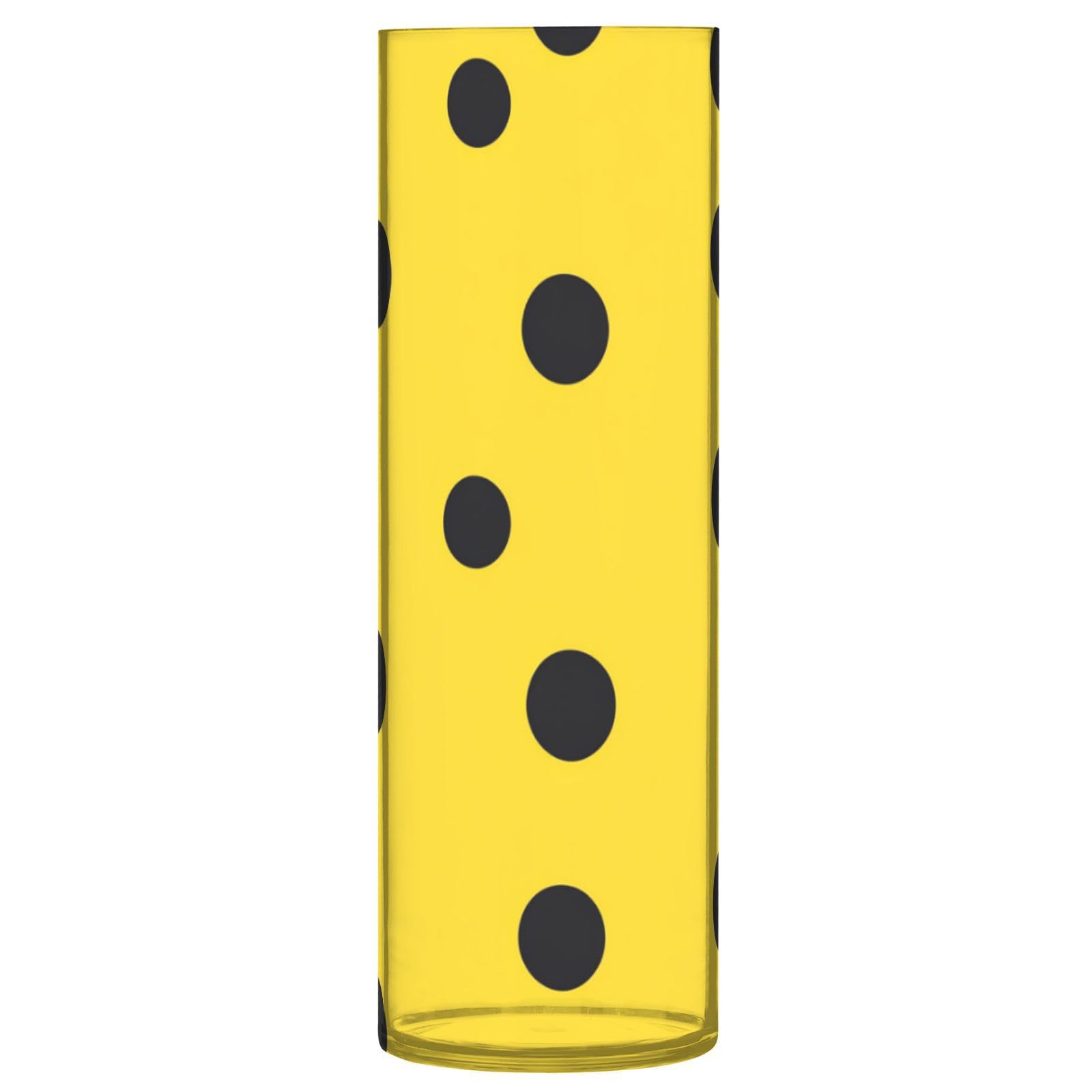 Jarron para centro de mesa amarillo estilo nórdico de 30 cm de alto