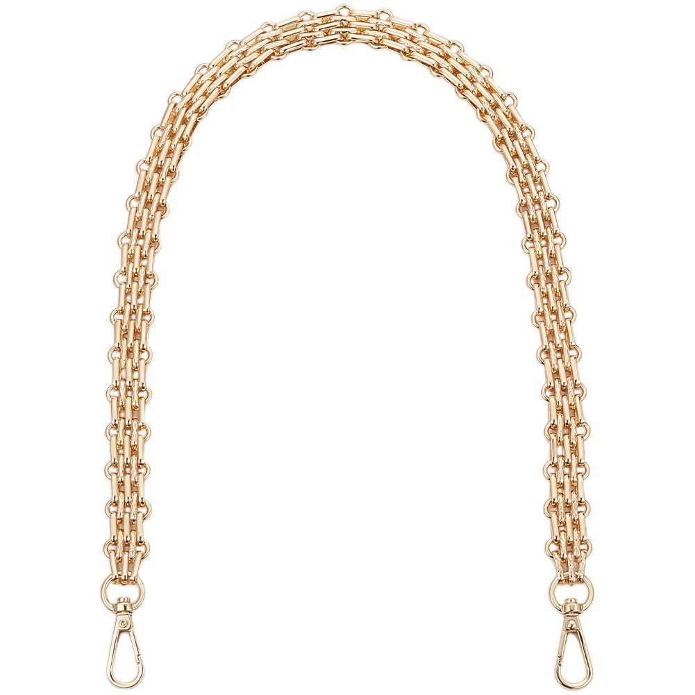 Beebeecraft 60cm Correa de Cadena Dorada para Bolso Correa de Metal para Bolso Correa de Repuesto para Bolso Extensor Ancho Y Grueso Bandolera con Cierres Giratorios para Bolso Bricolaje