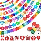 8 Stück Bunt Papiergirlande Deko,Girlanden Geburtstag Dekoration,Papiergirlande,Geburtstagsgirlande,Bunt Girlanden Papier,Hängenden Partygirlanden für Hochzeit Karneval Fasching(B)