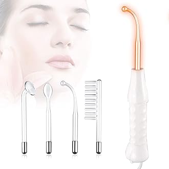 High Frequency Facial Wand Machine, ‎FAZJEUNE 4 in 1 Portable Frequency Face Massager Face Care Skin Tightening Machine Set Acne Spot Treatment Kit Reducing Puffy Eyes Wrinkles Dark Circles Freckle