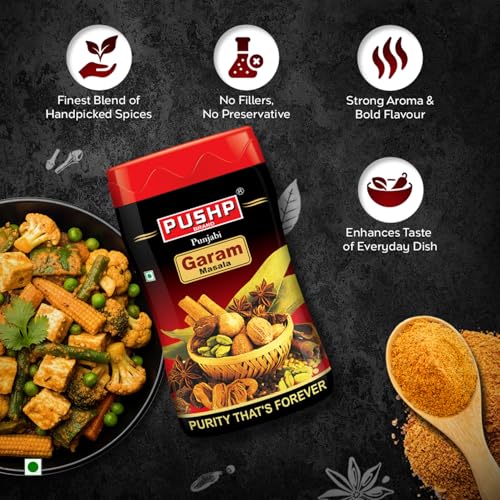Image of Pushp Brand Punjabi Garam Masala Powder 500g Jar(Pack Of 2) | Spice Blend