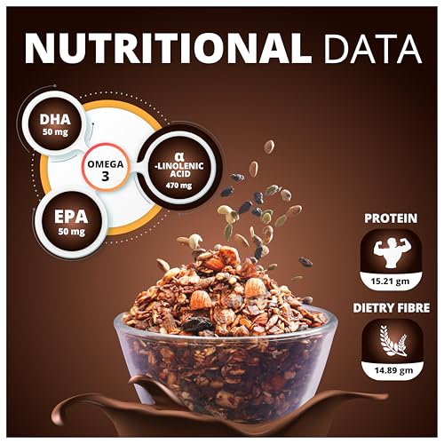 Image of Equalite Choco Muesli I Dry fruits I Muesli I Fruit and Nuts I No added sugar I Dark Chocolate I Granola I High protein I Breakfast I Healthy food I Gluten Free |No preservatives | High fiber | High Omega-3 | High Minerals & Vitamins |Weight loss food I Equalite foods | 350g