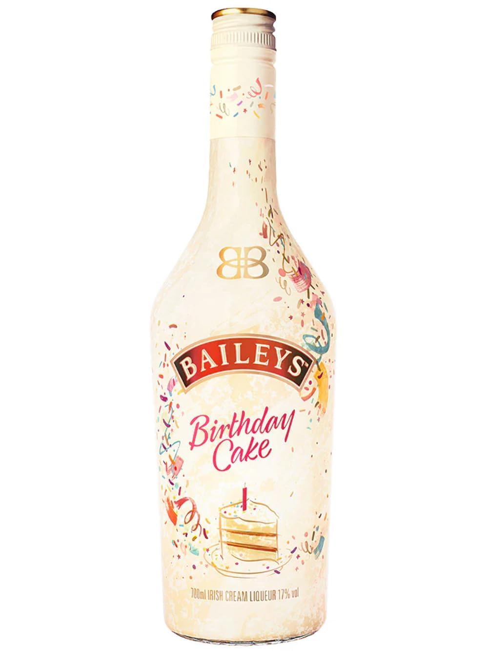 Baileys Birthday Cake, B-Corp zertifiziert, Irish Cream Likör, Köstlicher Geburtstagskuchen im Glas, Genuss auf Eis oder im Cocktail, Perfekt zum Verschenken, 17% Vol, 700ml