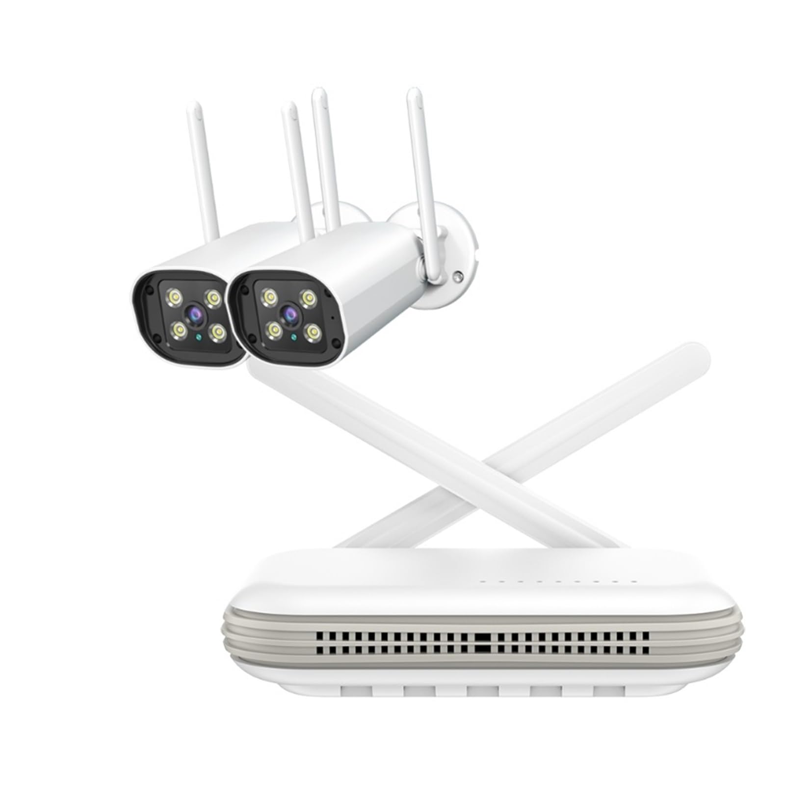 Kit Sistema NVR, 4CH 8CH NVR Wireless Kit Telecamera di Sicurezza Esterna 4K 5MP 3MP Telecamera IP Face Detection CCTV Mini di videosorveglianza(None,WiFi 3MP 2PCS)