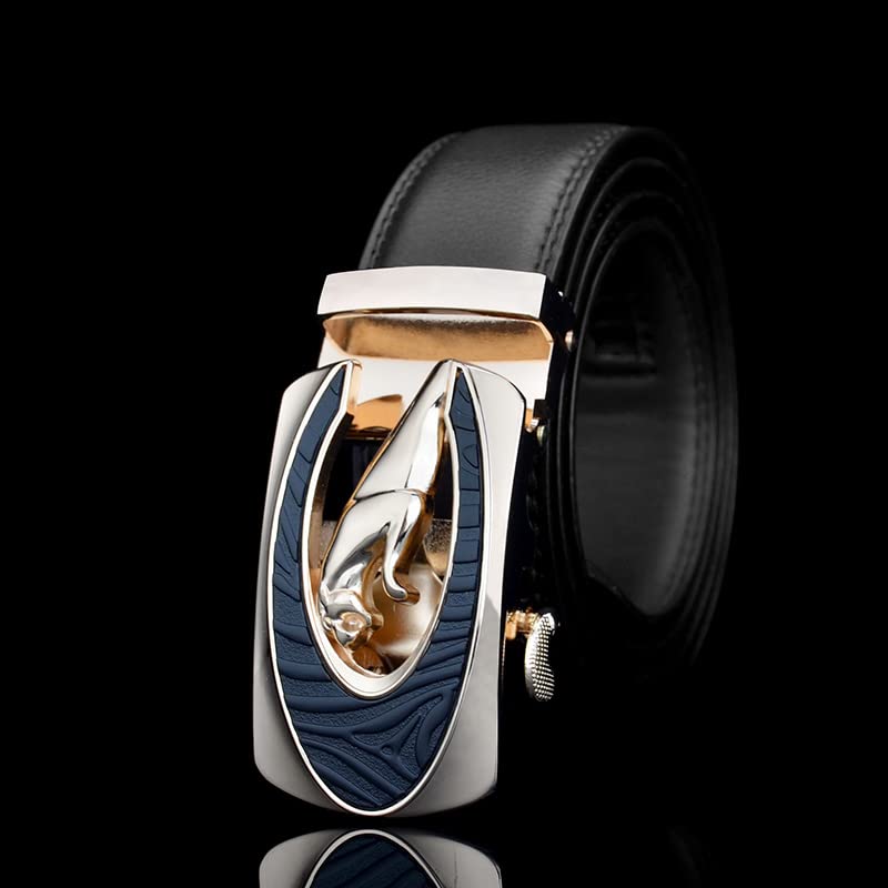 Luxury Men Belts Leopard Black Leather 1.38 inch Width Designer Belts for Men,Used for Mens Dress Casual Adjustable Belt3