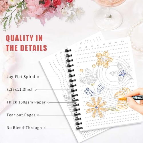 Image of Dot Coloring Book for Adults with 12 Dual-Tip Acrylic Markers,Dot Art for Adults-Adult Coloring Book with Dot By Letter 30 Patterns,Relaxation,Relieving Gifts for Women /Mother /Girl