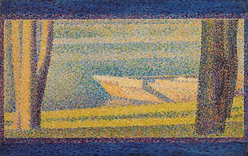Tableau Seurat Bateaux amarrés poster graffiti moderne 60x90cm