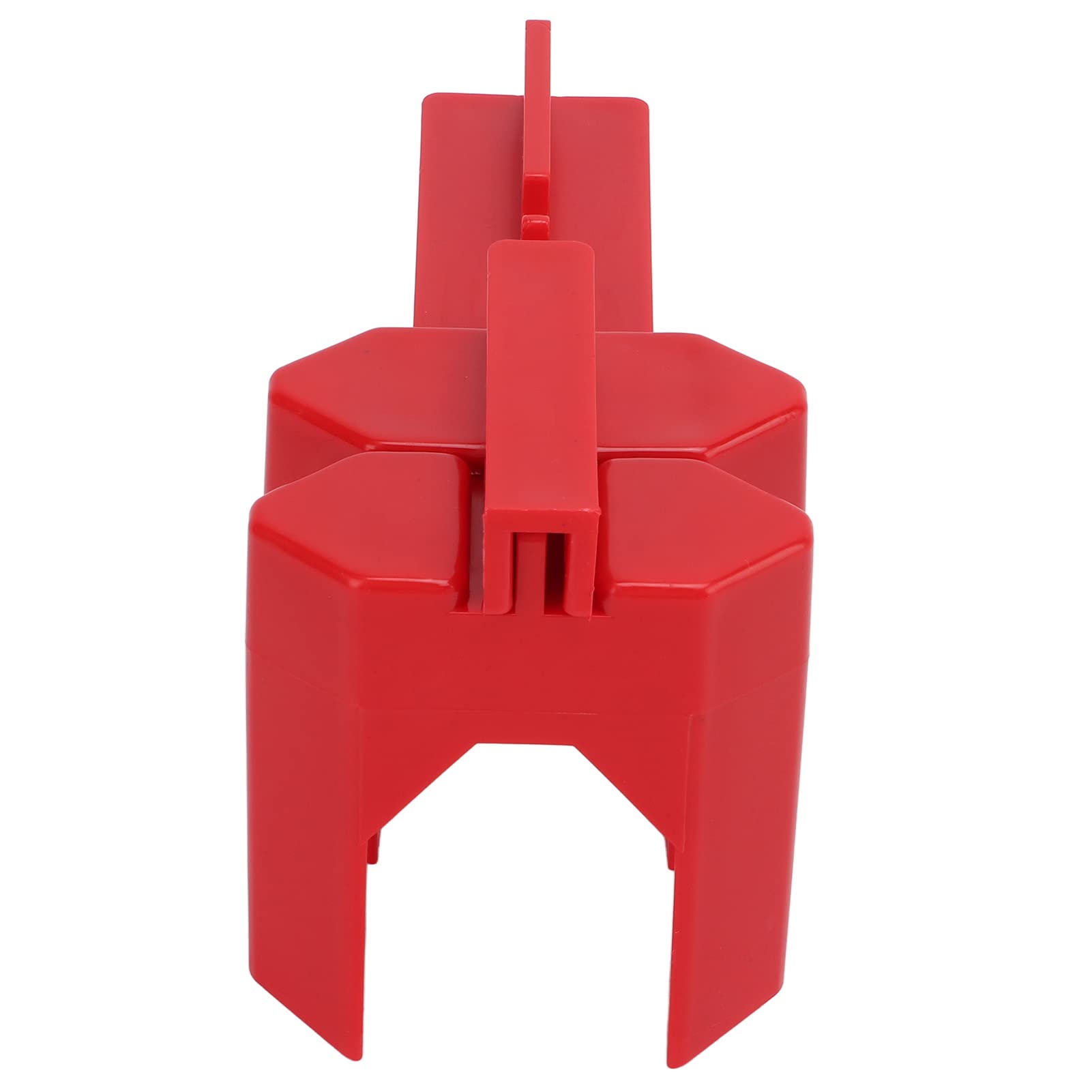 Valve Safety Block, Shock, Proof, Firm Ball Valve, Labeling, Adjustable, Isolated in Red, with 38 Mm Padlock for Chemicals for Chemicals for