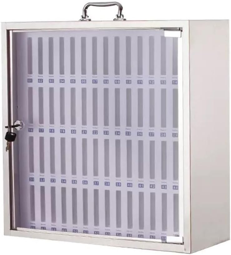 Stainless Steel Cell Phone Storage Locker with 12-60 Slots, Secure Mobile Phone Cabinet with Key, Ideal for Office & Employee Use, Desktop Organizer for Phone Safety (60)