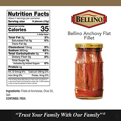 Bellino Fillet Of Anchovy, 4.25-Ounce Glass Jars (Pack Of 4) #TOP2