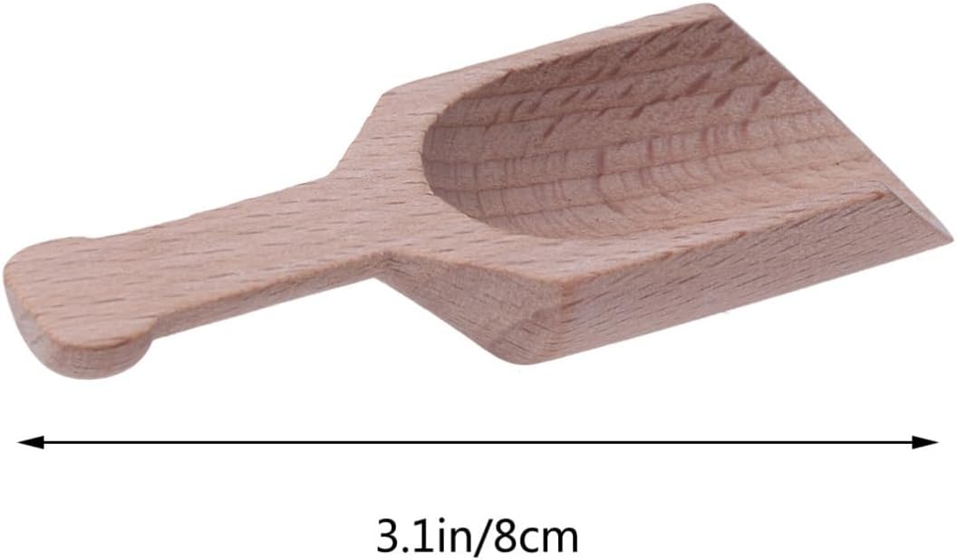 8pcs Wooden Tea Scoop Small Salt Spoon for Raisins and Tea