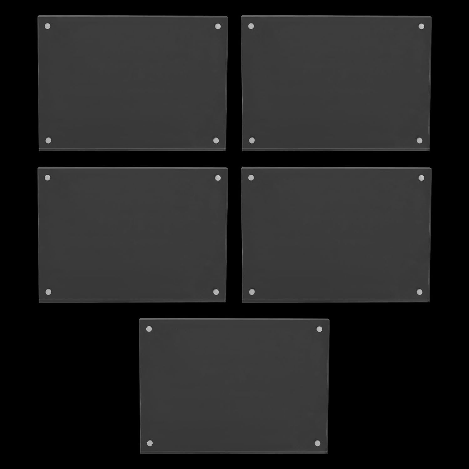 5 Pack Acrylic Picture Frames,Double Sided Magnetic Clear Tabletop Photo Display w/Magnetic Closure for Photos Cards Tickets, Modern Desktop Frame Home Office Decor