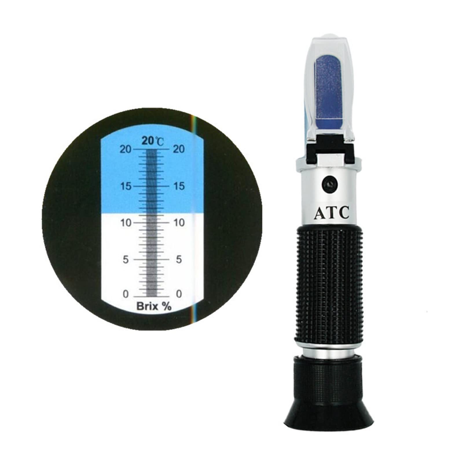 Refractometer 0-20% Brix Refractometer Handheld Sugar Refractometer Sugar Concentration With ATC Sweetness Optics Tester For Milk Fruit Enhanced Precision(Without Box)