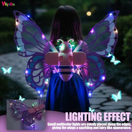 Image of VikriDA LED Butterfly Fairy Wings for Girls & Women | Glowing Princess Dress-Up Accessory Toy
