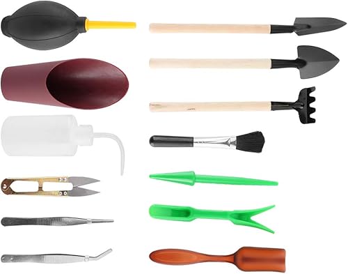 Miniatura 4 de Fydun 13 unids Jardín Herramientas de mano al aire libre Bonsai Plantación Trasplante Flor Suculenta Jardinería Herramientas 13pcs Jardín