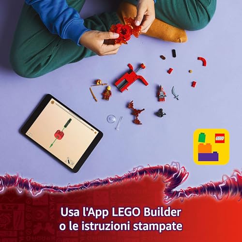 NINJAGO Spinner del Drago Spinjitzu di Kai - Trottola Giocattolo Ninja con Elementi di Potere e 2 Minifigure con Spade, Giochi per Bambini e Bambine da 6 Anni da La Rivolta dei Draghi 71823 - Lego - Immagine 6