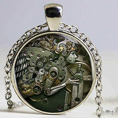 Collier ras du cou Steampunk Doctor Who en verre pour femme