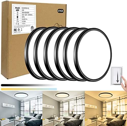 12 Inch ETL Flush Mount Ceiling Light, Dimmable Brightness, 28W 3200LM Super Bright and Slim IC Ceiling Light Fixture, 3000K/4500K/6000K 3 Colors Available Led Ceiling Light, No Delay