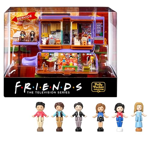 Polly Pocket Friends Schatulle - Central-Perk-Kaffeetasse 6 Hauptdarsteller 9 Zubehörteile 3 Friends-Orte ausstellbare Premium-Verpackung für Sammler ab 14 Jahren HKV74