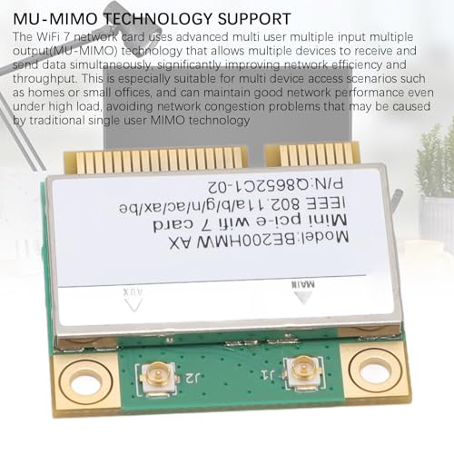 ASHATA 7 Card Adaptador PCIe Mini 8774Mbps 2 Bandas BT 5.4 802.11A B G N AC AX BE200HMW sin antena para PC miniatura 4