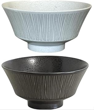 Japanese Luxury Ceramic Ramen Bowl Set, White, 2 Pack | Made in Japan, 34 Ounces Standard Size, Dishwasher & Microwave Safe, Traditional MINO-Ware Waia