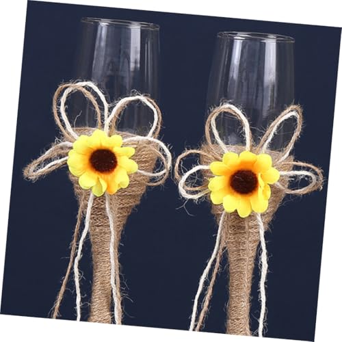 Copas de vino de girasol juego de 2 perfectas para obsequios de aniversarios y parejas 5