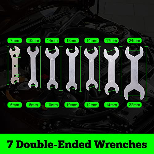 Yngia 7Pcs Super Thin 1.5Mm Wrench Set Open Ended Wrench Silver Double Ended Spanner Combination Repair Tool #TOP6