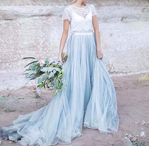 Women's Long Tulle Skirt Ball Gown Wedding Skirt with Long Train for Prom Bridal Overskirt Maxi2