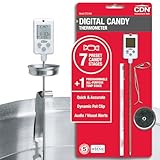 CDN Digital Candy Thermometer Long 8'' Stainless Steel Stem, Adjustable Pot Clip, Preset Candy Stages with Audio/Visual Alerts, Instant Read For Cooking, Deep Frying & Oil - DTC450