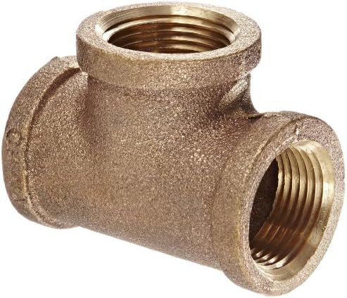 Anderson Metals 38101 Red Brass Pipe Fitting, Tee, 3/4" x 3/4" x 3/4" Female Pipe