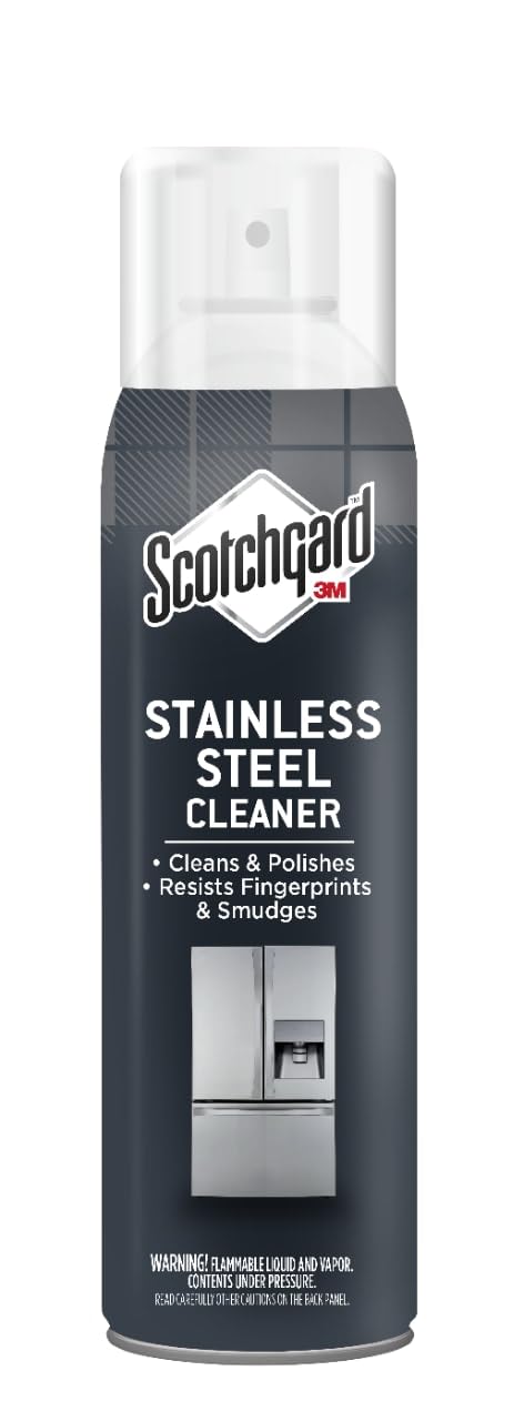 Scotchgard Stainless Steel Cleaner Resists Fingerprints & Smudges, No Drip Foam, 17 Fl Oz