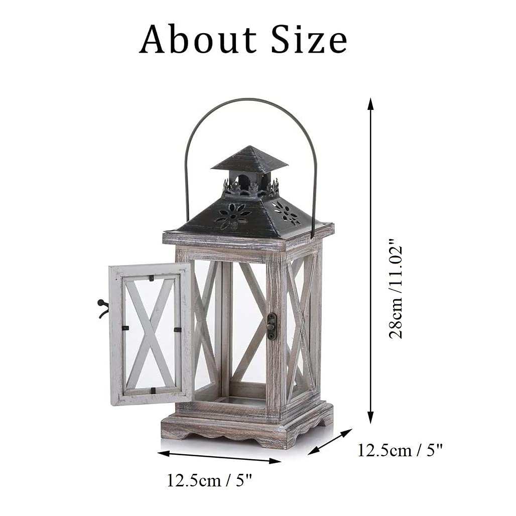 Amazon.co.jp: 木製キャンドルランタン 素朴な農家 アンティーク調木製