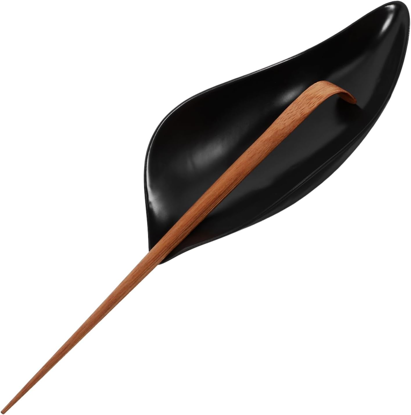 OUNONA 1set Ceramic Tea Scoop Nonstick Tea Spoon Decorative Holder for Home Office Use