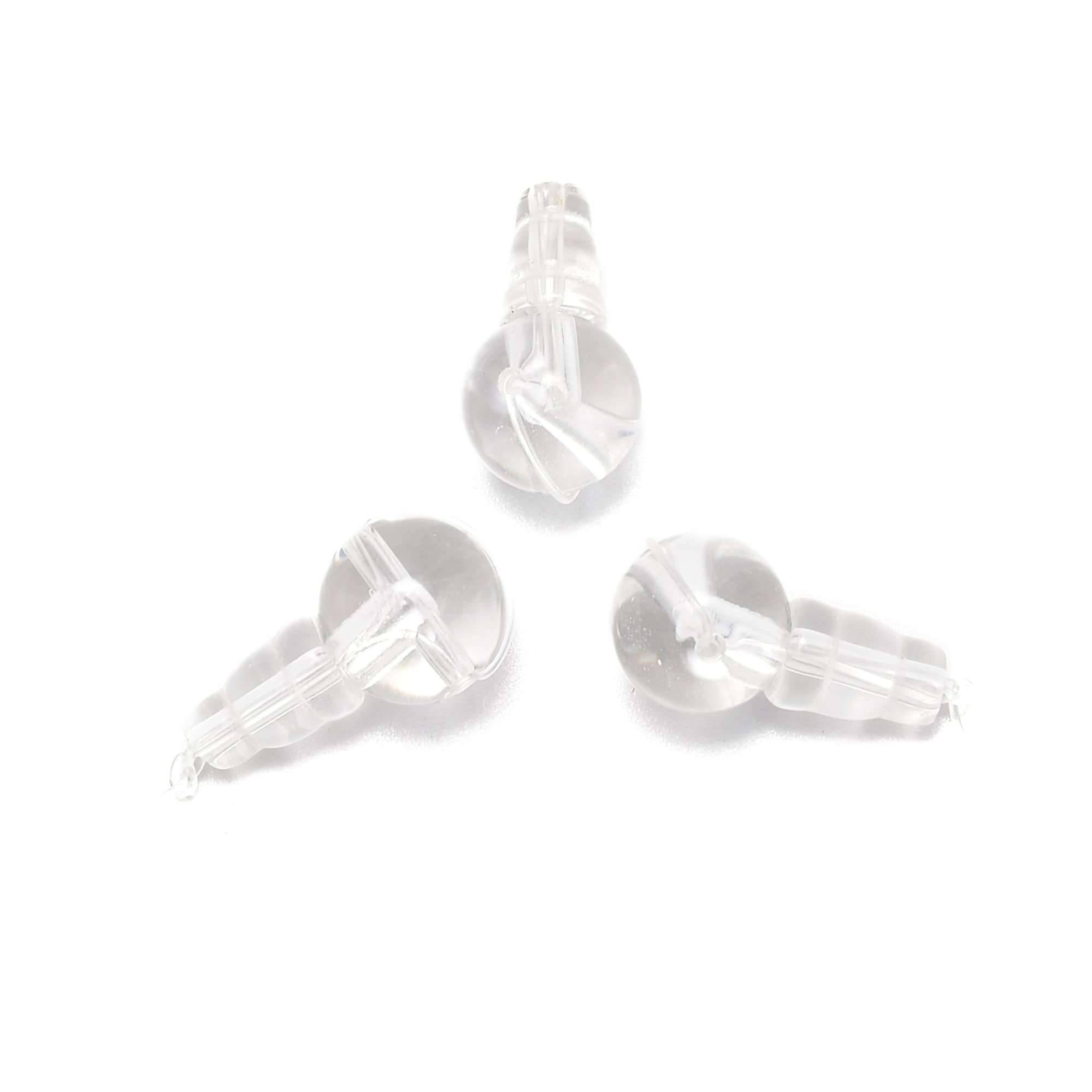 JM DesignClear Quartz Guru Beads Three Holes T-Beads Size 10mm Sold by One Set for Jewelry Making
