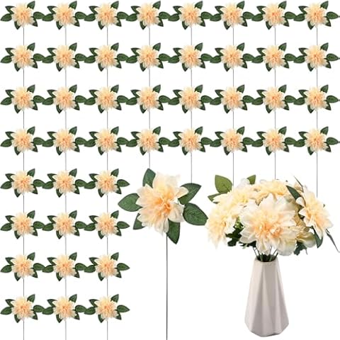 XunYee 50 Pack Silk Dahlias Cover