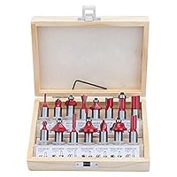 HSEAMALL 15 tlg.Fräser Set 12.7 mm Schaft Fräser für Oberfräse Holzfräser Oberfräsen Zubehör für Holz koffer