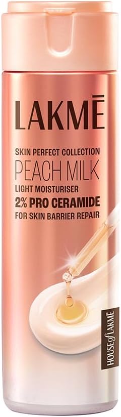 Lakme Peach Milk Pro Ceramide Moisturizer with Vitamin E for Deep Moisturizing and Skin Strengthening | With Skin Conditioner| For Dry, Normal & Sensitive 200ml