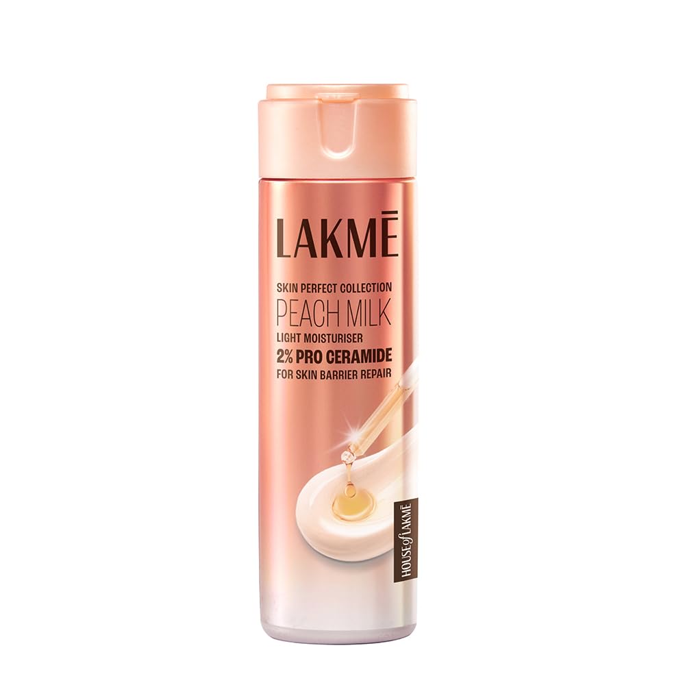 Lakme Peach Milk Pro Ceramide Moisturizer with Vitamin E for Deep Moisturizing and Skin Strengthening | With Skin Conditioner| For Dry, Normal & Sensitive 200ml