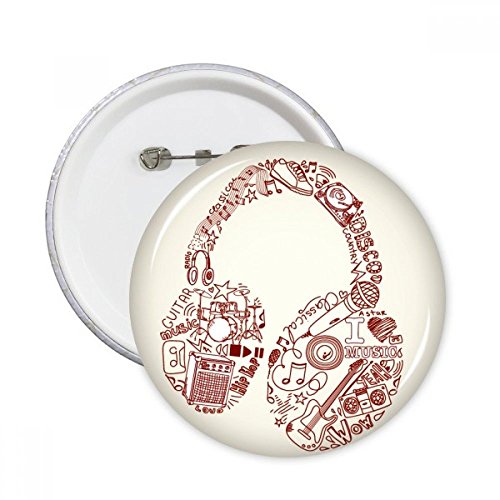 Pins musique bouton badge pour sac à dos et décoration de vêtements au quotidien