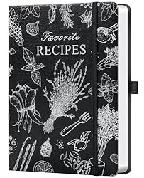 Blank Recipe Book to Write Your Own Recipes – Room for 124 Recipes, Hardcover, 120 Gsm Thick Paper, Family Cookbook Journal Notebook, Size A5(5.4" × 8.5") - Black-2