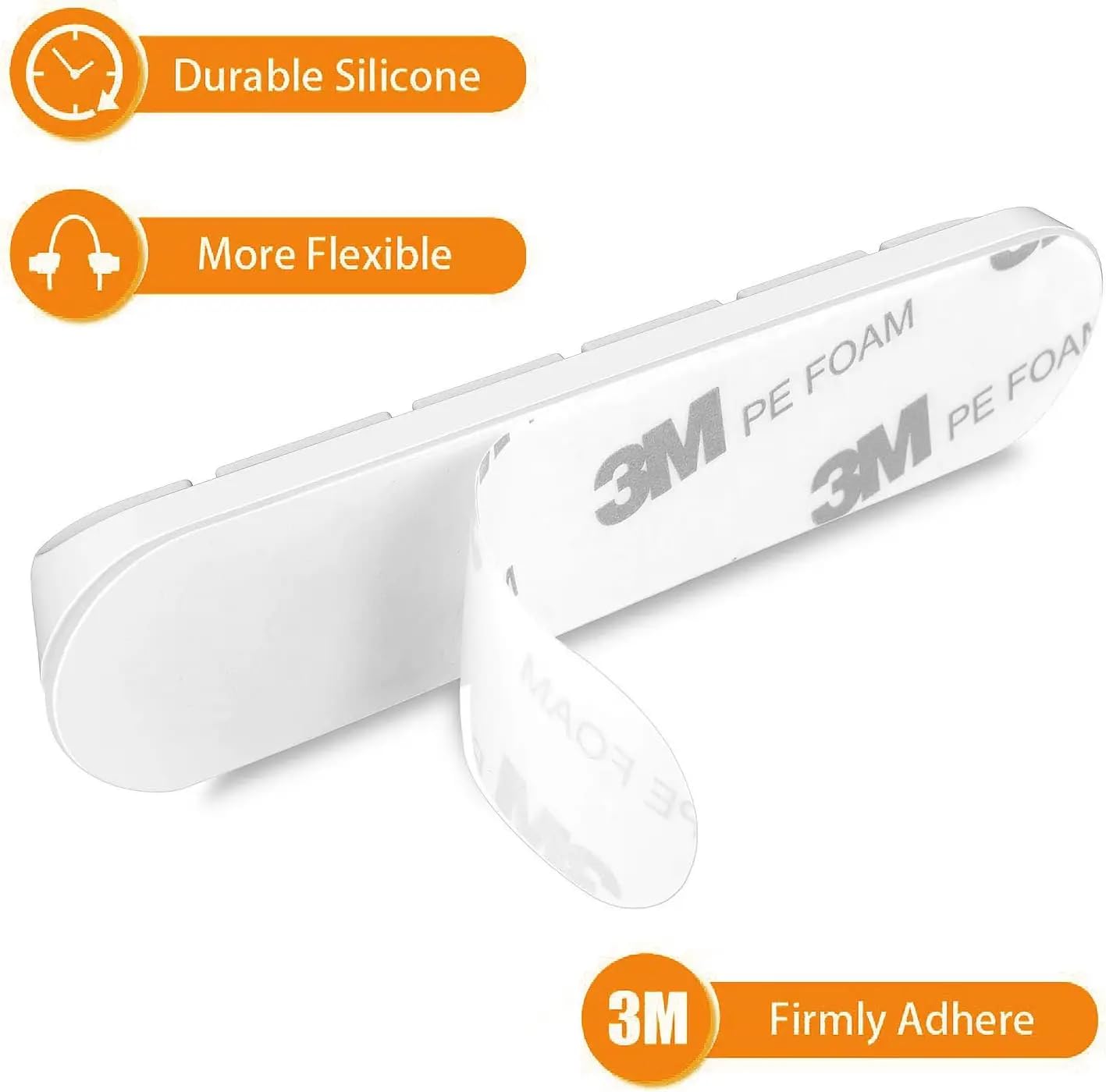 Paquete de 5 clips de gestión de cables, organizador de cables adhesivo para escritorio, coche, mesita de noche, oficina, hogar, se adapta a cables de carga USB, cables de alimentación, auriculares (7
