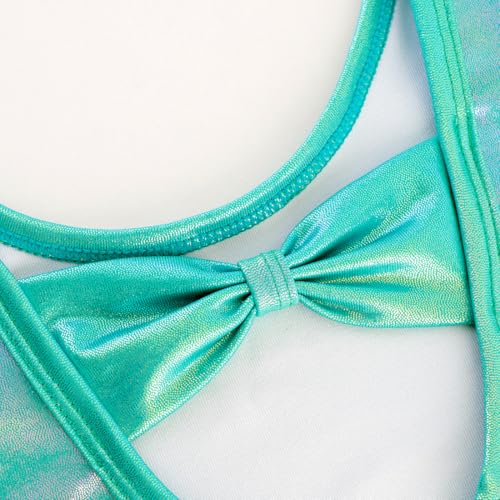 Image of HOZIY Gymnastics Leotards for Girls with Shorts Toddlers Biketards Rainbow Unicorn Dinosaur Mermaid Leopard Flower Galaxy