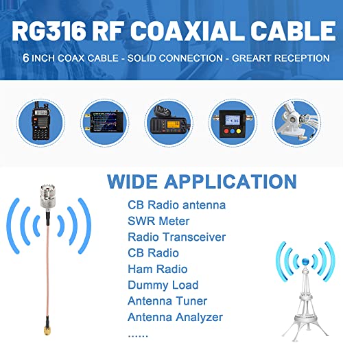 Anina cable coaxial RF con adaptadores SMA a UHF 3 unidades miniatura 2