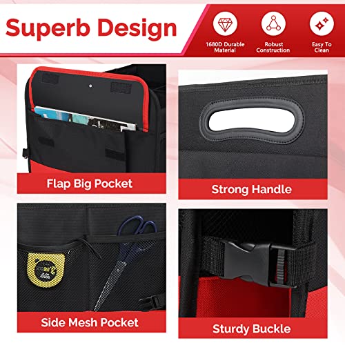Simniam Car Trunk Organizer Large 95L, Foldable, Non-Slip, Car Storage Organizer Made Of Thick Material, Apply To Organizing The Trunk Outdoor Travel Shopping Camping - Red #TOP6