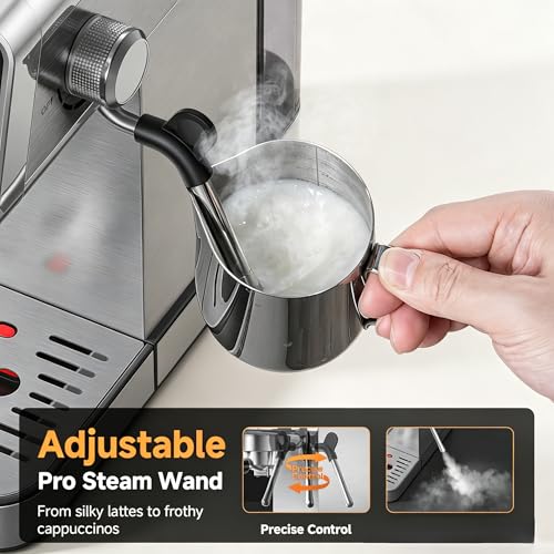 Image of AMZCHEF Espresso Machine with Self-Cleaning, 20Bar Coffee Maker, Platinum
